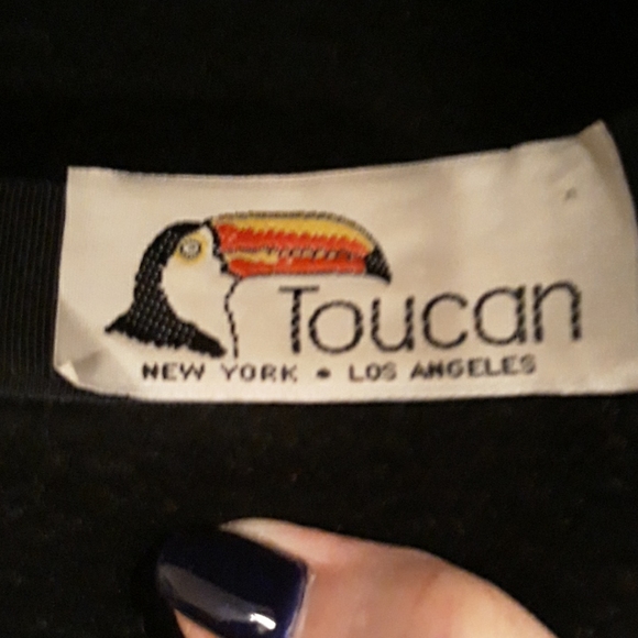 🖤💐Vintage Toucan Black Beaded 100% Wool Hat OS - Picture 4 of 4